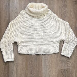 Express Cream Cowl Neck Sweater